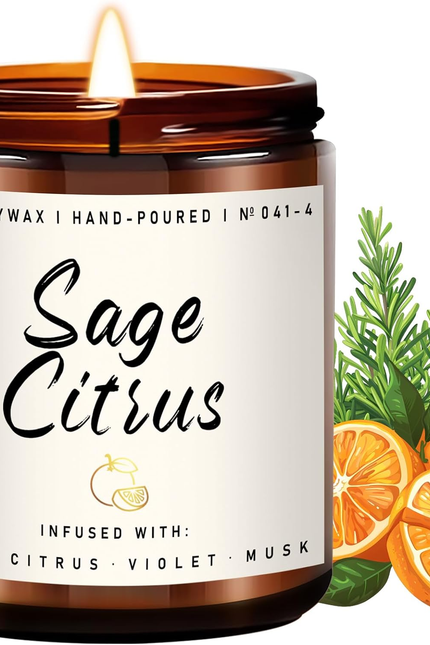 Scented Candle for Home | Sage Citrus Candle | Aromatherapy Candles - Soy Candle