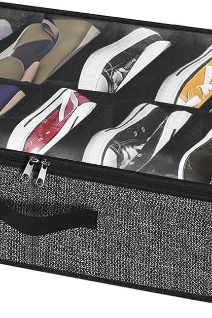 Sturdy under Bed Shoe Storage Organizer, Set of 2, Fit 12 to 24 Pairs, Underbed 
