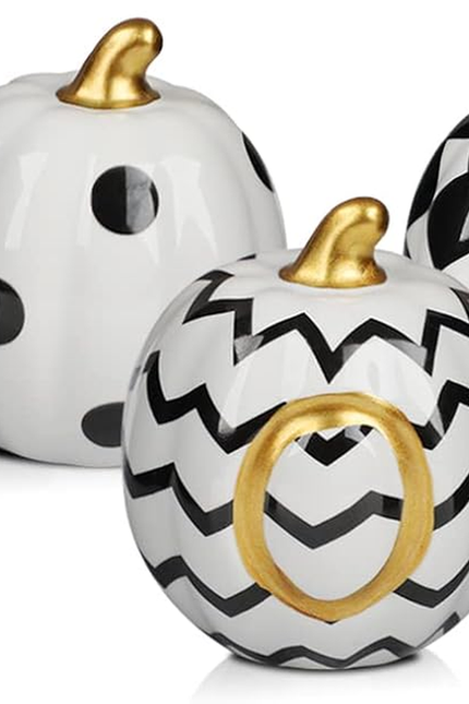 Halloween Decor Indoor, Set of 3 Ceramic Ghosts with Witch Hats, Cute Spooky Gho