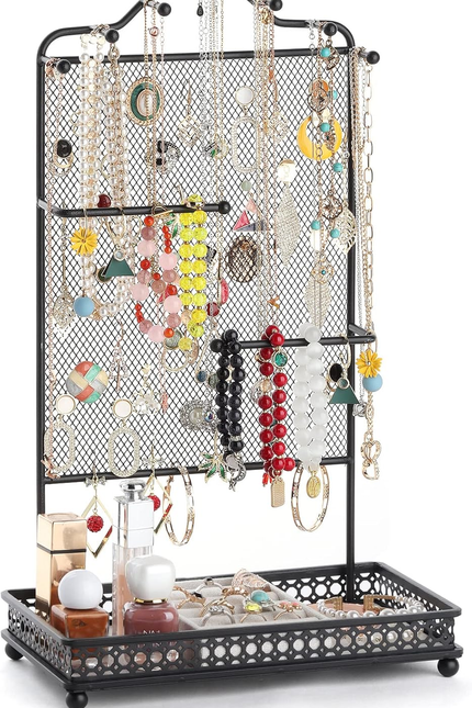 Jewelry Tree Stand Organizer 3In1 Necklace Organizer Display Bracelet Earrings a