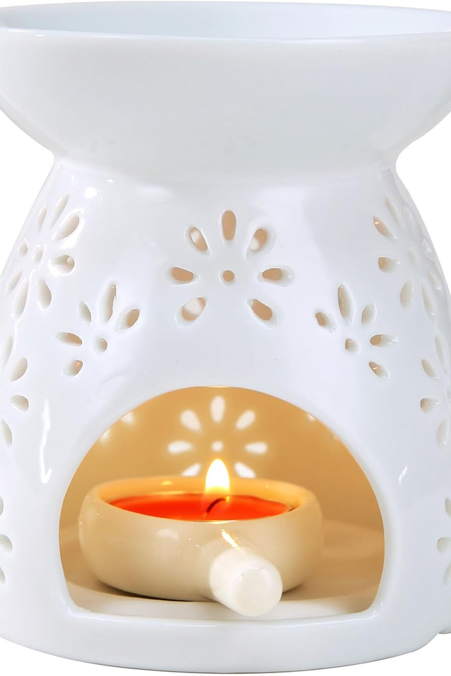 Ceramic Tea Light Candle Holder, Essential Oil Burner Wax Melt Burner, Incense A