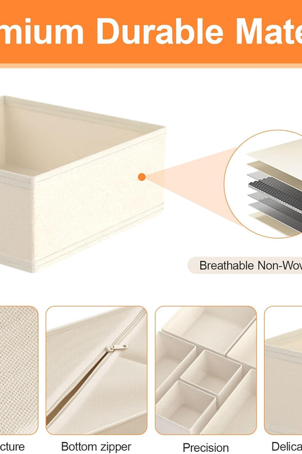 Drawer Organizer Clothes 6 Pack, Dresser Closet Organizers for Baby Clothes Unde