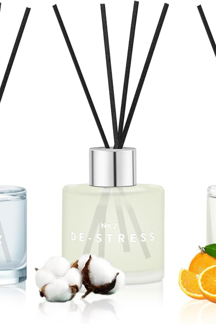 3 Pack Fragrance Reed Diffuser, 50ML Lavender Jasmine Lemongrass Aromatherapy Di