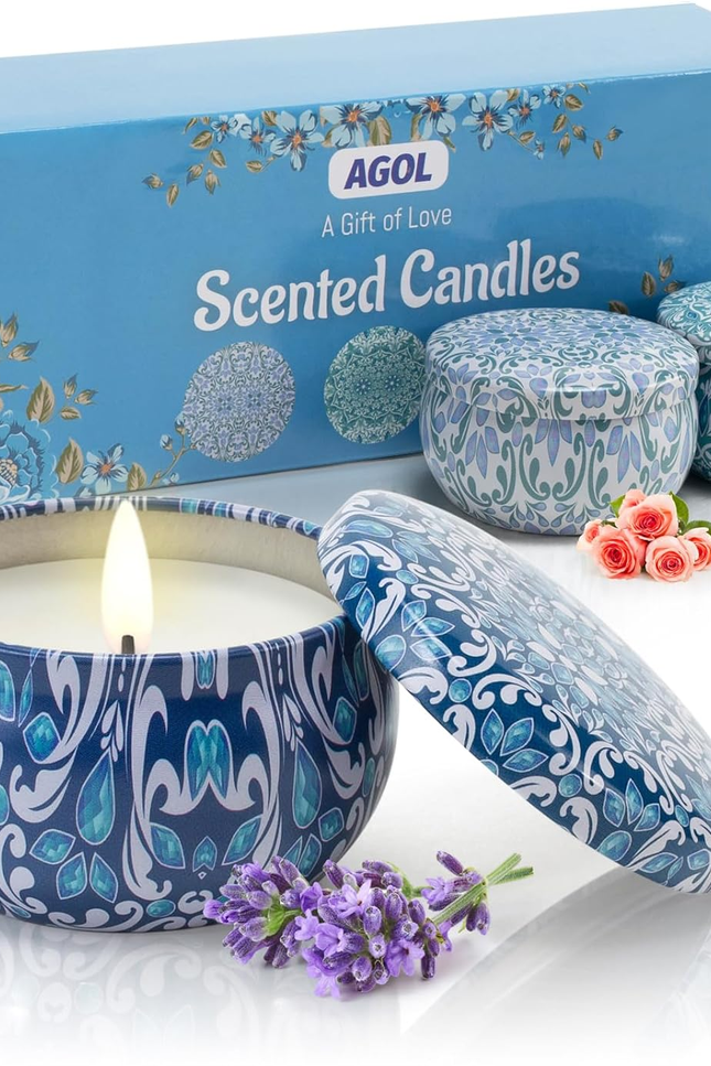 3 Pack Scented Candles Gift, 2.5 Oz Aromatherapy Candles for Home Scented, Natur