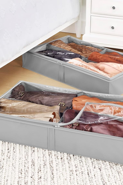 4 Section Underbed Boot Bag - Set of 2 - Alloy Gray