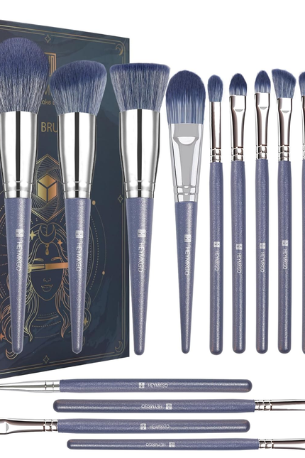Makeup Brushes Set, HEYMKGO Portable Makeup Brush Set Professional Champagne Gol