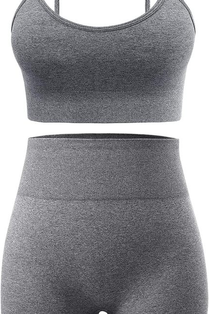 Workout Sets for Women 2 Piece Outfits Gym Shorts Women High Waisted with Adjust