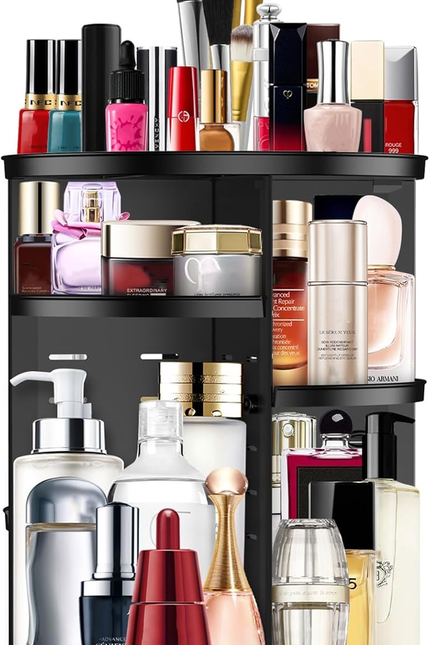 Makeup Organizer 360 Rotating Cosmetic Organizer DIY Adjustable Makeup Carousel 