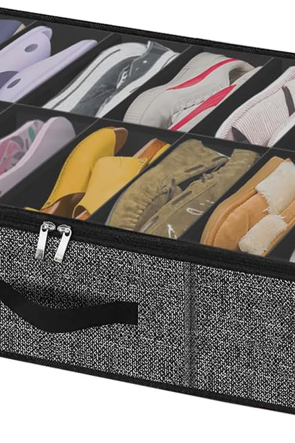 Sturdy under Bed Shoe Storage Organizer, Set of 2, Fit 12 to 24 Pairs, Underbed 