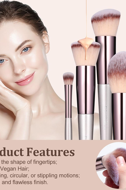 BS-MALL Makeup Brush Set 18 Pcs Premium Synthetic Foundation Powder Concealers E