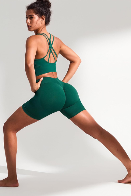 Seamless Impact Compression Scrunch Butt Lifting Shorts for Women V Back 5" Inse
