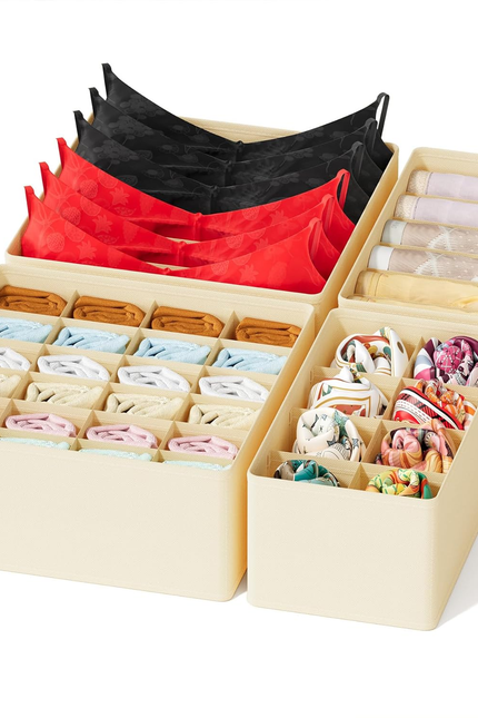 12-Pack Drawer Organizer Bins – Non-Woven Fabric Dresser Storage Boxes