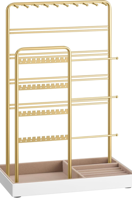 Jewelry Holder, Jewelry Organizer, Jewelry Display Stand with Metal Frame, Velve