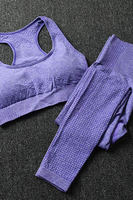 Women 2 Piece Workout Outfits Sports Bra Seamless Leggings Yoga Gym Activewear S