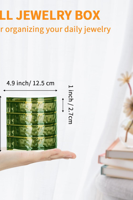 4-Layers Rotatable Jewelry Organizer Storage Box, Clear Jewelry Holder Case for 