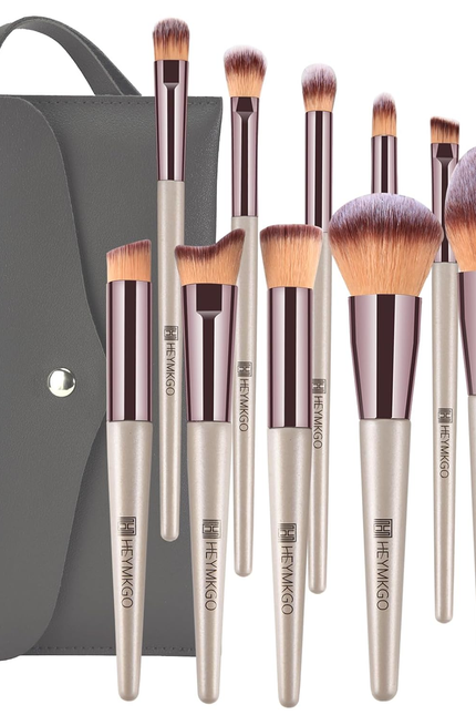 Makeup Brushes Set, HEYMKGO Portable Makeup Brush Set Professional Champagne Gol