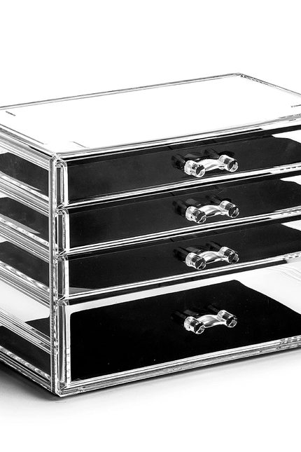 BINO the MANHATTAN SERIES Acrylic Makeup Drawer Organizer- 5 Drawers | Clear Bea