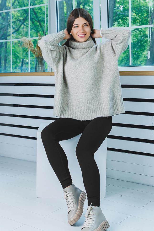 Nexiepoch Fleece Lined Leggings Women - High Waisted Winter Yoga Pants Tummy Con