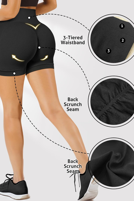 Women'S High Waisted Gym Shorts - 3.6'' Scrunch Booty Shorts Butt Lifting Athlet