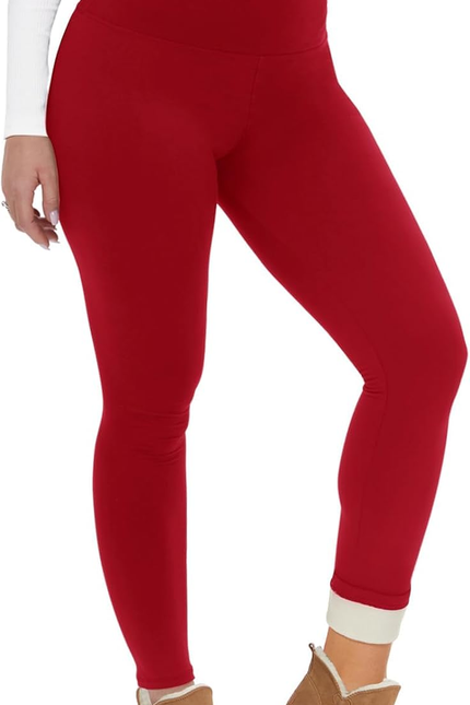CAMPSNAIL Fleece Lined Leggings Women - Thick Soft High Waisted Black Tummy Cont