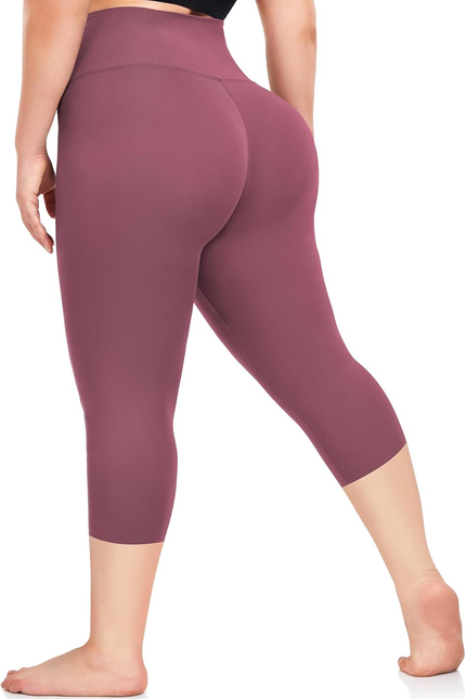 Plus Size Capri Leggings – High Waist Tummy Control Yoga Pants XL-4XL Stretchy
