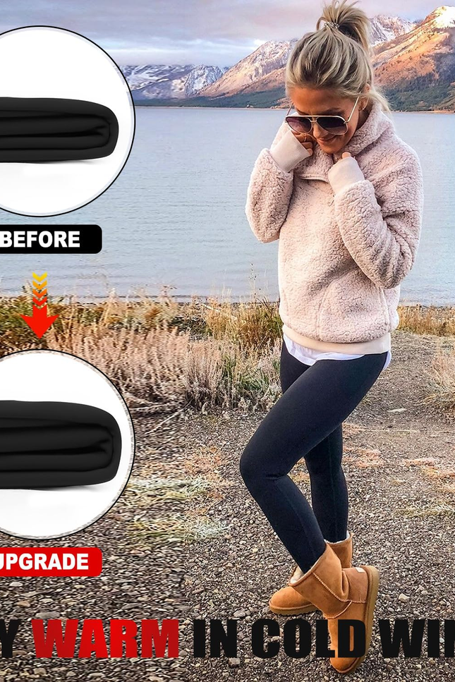MOREFEEL 3 Pack Thermal Fleece Lined Leggings Women,High Waisted Tummy Control W