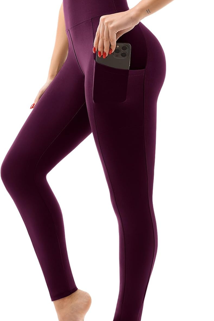 SINOPHANT High Waisted Leggings with Pockets Women, Full Length Capri Buttery So