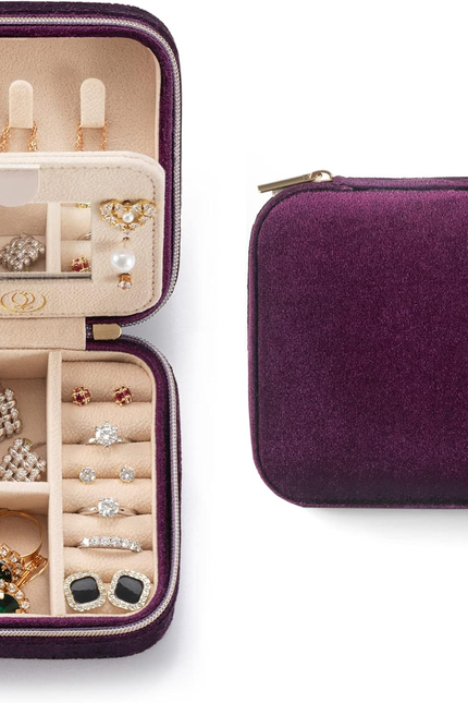 Plush Velvet Travel Jewelry Case, Travel Jewelry Organizer, Jewelry Travel Case,