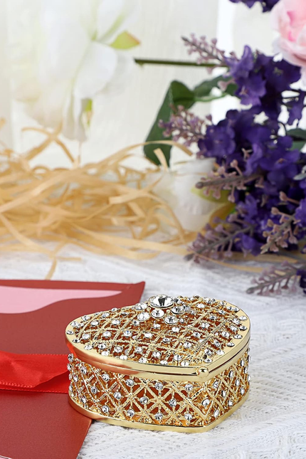 Heart Shape Jewelry Box Wedding Box Keepsake Box Ring Earring Small Trinket Stor