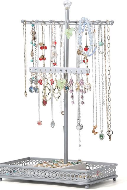 Jewelry Tree Stand Organizer 3In1 Necklace Organizer Display Bracelet Earrings a