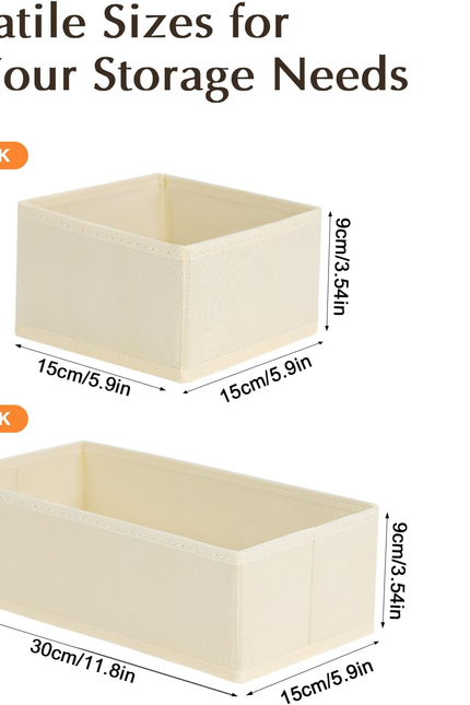Drawer Organizers Clothes, Set of 4 Dresser Organizer Bins, Fabric Closet Organi