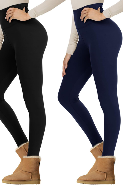 Nexiepoch Fleece Lined Leggings Women - High Waisted Winter Yoga Pants Tummy Con