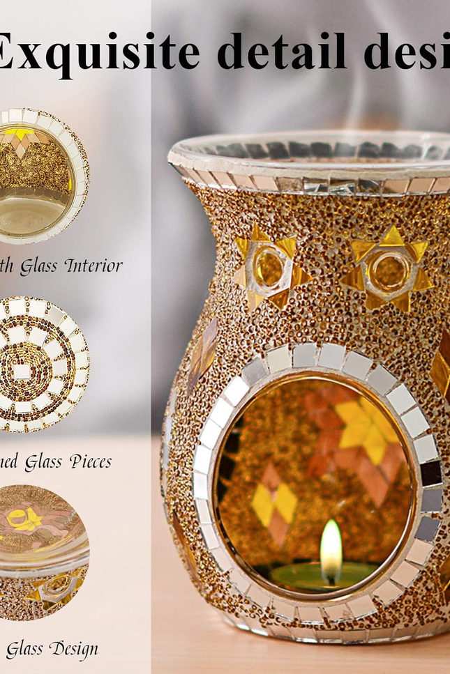 Essential Oil Burner, Incense Aromatherapy Oil Diffuser, Fragrance Warmer, Mosai