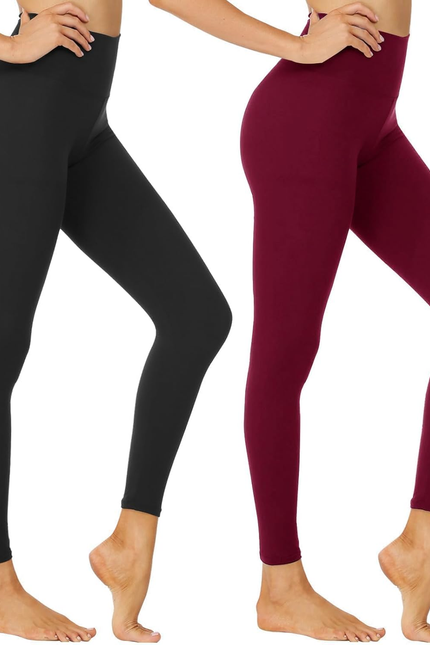 High Waisted Leggings for Women - Black Tummy Control Compression Soft Yoga Pant