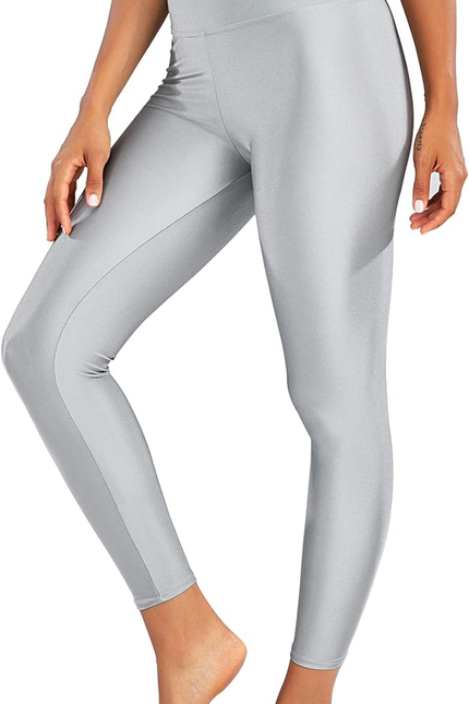 Sghenr Women'S High Waisted Yoga Pants Tummy Control Shiny Sports Tights Workout