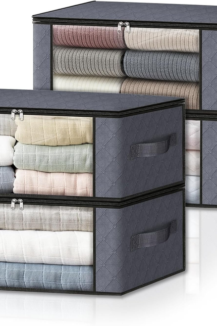 3-Pack Foldable Storage Bags – 35L Clothes, Bedding & Toy Organizer with Handles
