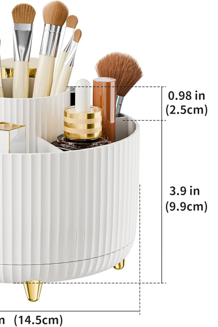 360° Rotating Desktop Women Brush Holder Organizer, Makeup Organizers Countertop