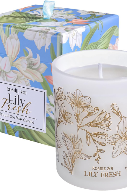 Scented Candle - Eucalyptus & Mint - 6Oz Aromatherapy Soy Wax Jar Candle for Hom