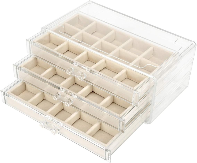 Acrylic Jewelry Organizer Makeup Cosmetic Storage Organizer Box Clear Jewelry Ca