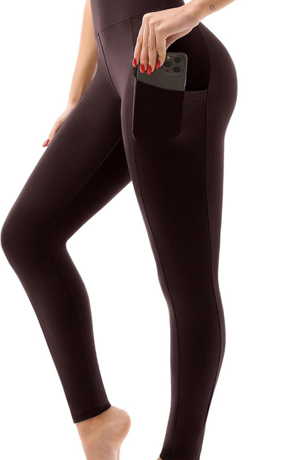 SINOPHANT High Waisted Leggings with Pockets Women, Full Length Capri Buttery So