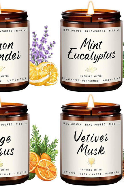 Scented Candle for Home | Sage Citrus Candle | Aromatherapy Candles - Soy Candle