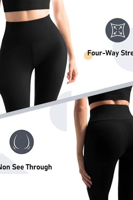 2 Pack Leggings with Pockets for Women, High Waisted Soft Leggings for Yoga Gym