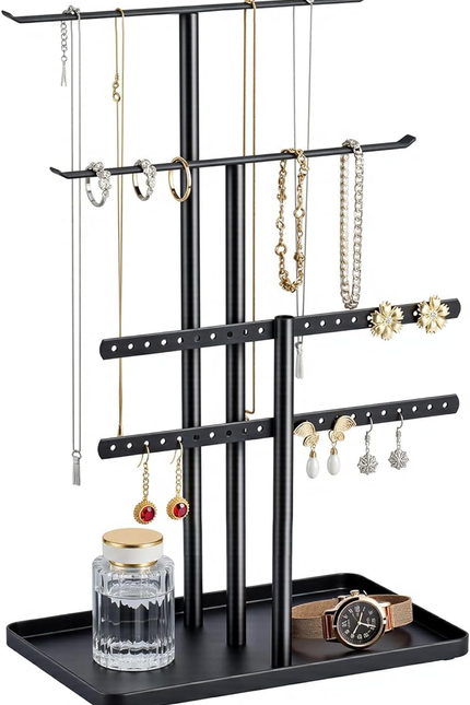 Jewelry Stand Holder Organizer: 14.5" Sturdy Hanger for 80 Pcs Jewelry, Gift for