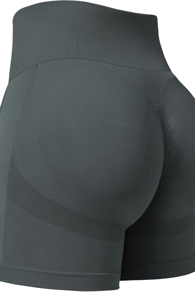 Womens Scrunch Gym Butt Lifting Seamless 5" Shorts Yoga High Waisted Workout Ath