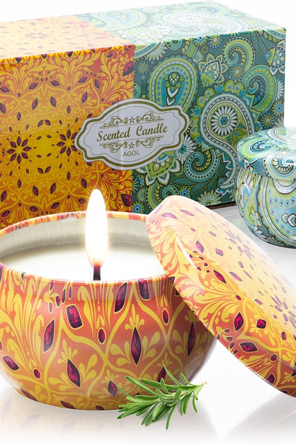 2 Pack Scented Candles, 2.5 Oz Aromatherapy Candles for Home Scented, Natural So