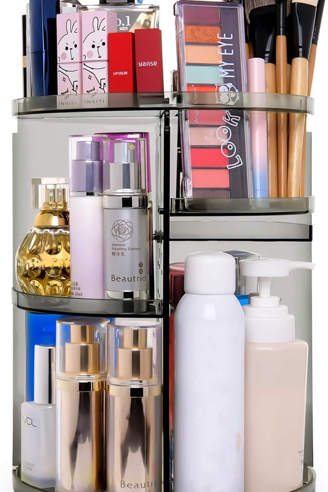 360 Rotating Makeup Organizer, Spinning Skincare Organizer,Cosmetic Display Case
