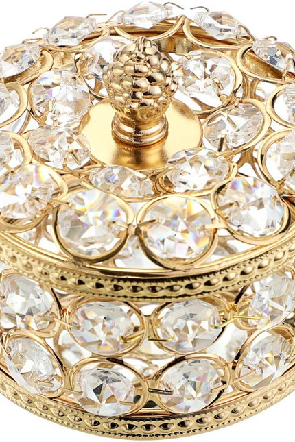 Crystal Mirrored Jewelry Box Jewelry Trinket Organizer Box Home Decor Ring Earri