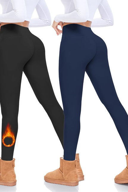 FULLSOFT Fleece Lined Leggings Women Tummy Control High Waisted Workout Winter W