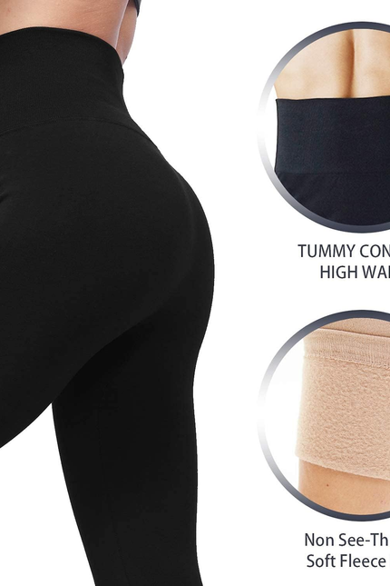 LUOYANXI Fleece Lined Leggings Women - Warm Soft Tummy Control Thermal Thick Hig