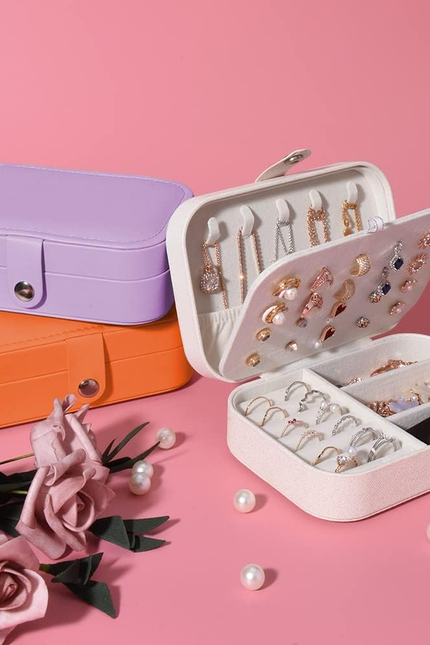 Jiemei Jewelry Box, Travel Jewelry Organizer Cases with Doubel Layer for Women’S
